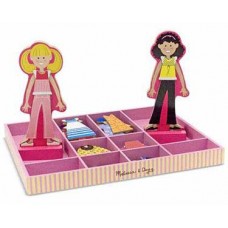Melissa & Doug Abby and Emma Deluxe Magnetic Wooden Dress-Up Dolls Play Set (55+ pcs)   563267152